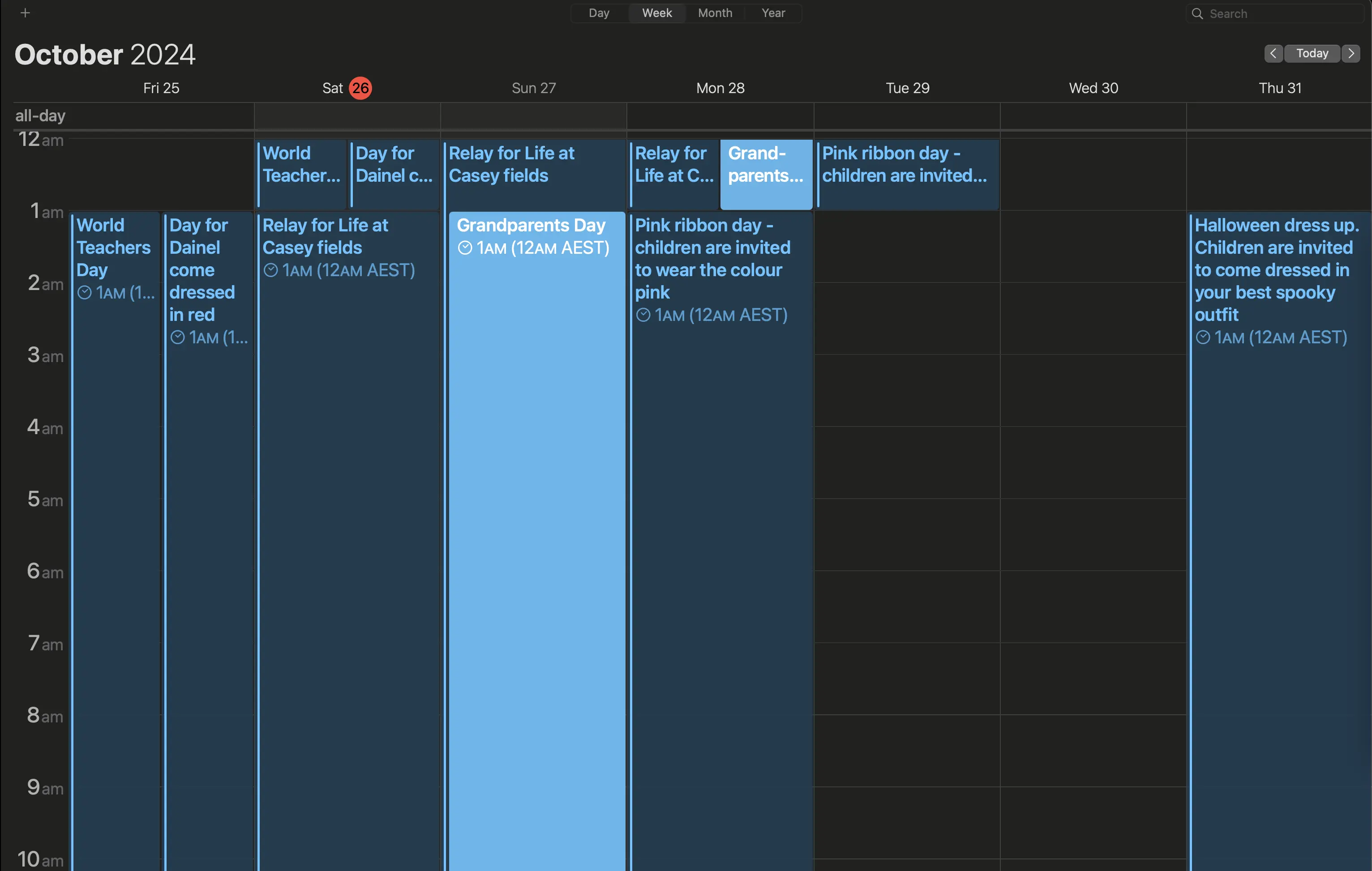 Digital Calendar Example 3